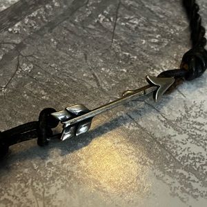 James Avery Soaring Arrow Silver Leather Bracelet